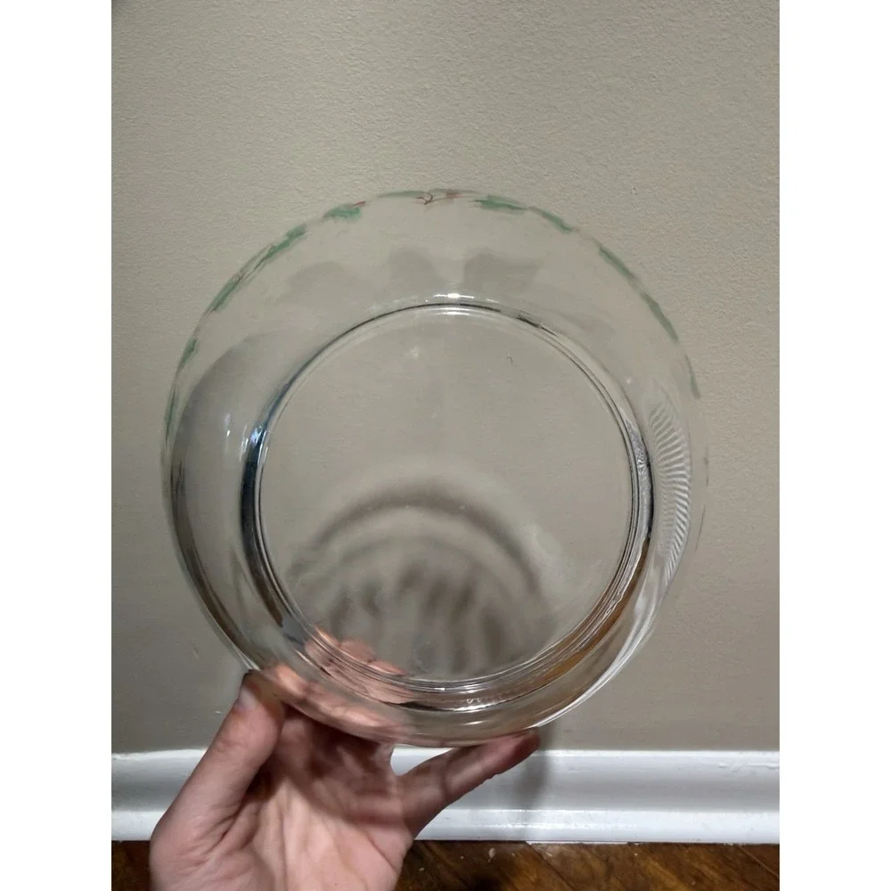 Lenox Holiday Christmas Holly - Round Glass Salad Serving Bowl